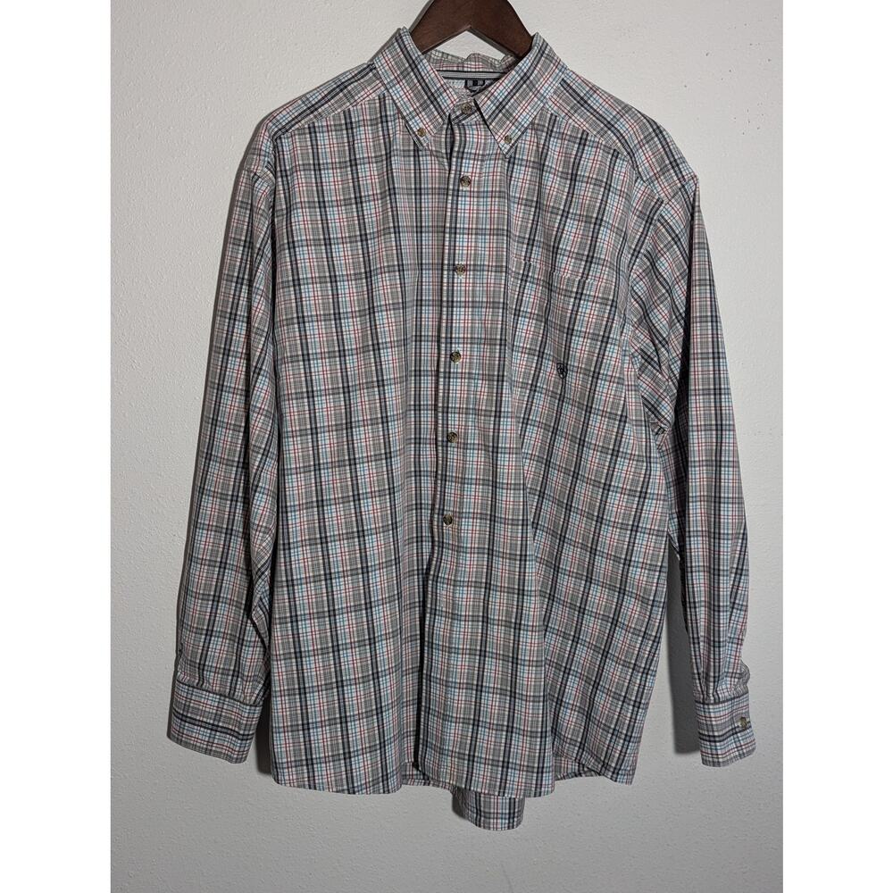 Ariat Pro Series Shirt Men's Large Plaid Button Down Long Sleeve Workwear